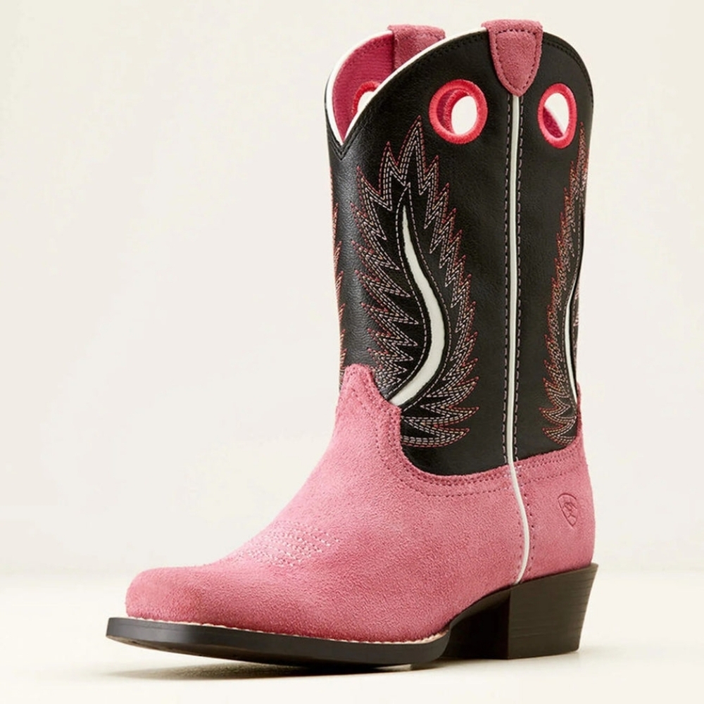 ARIAT Youth Futurity Fort Worth Western Boot Haute Pink Suede Size 5 Big Girl - Picture 1 of 9